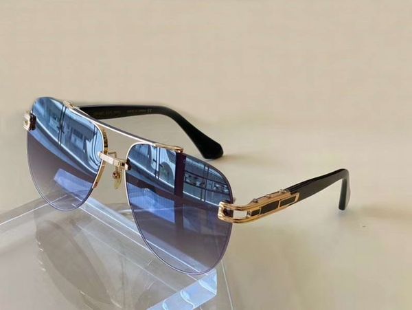 

fashion pilot sunglasses 139 yellow gold-black/dark grey mens rimless sunglasses glasses sun shades new with box, White;black