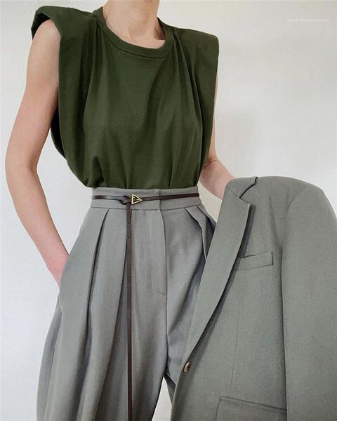 

шея лето сплошной цвет тройники дамы повседневный топ сыпучие рукавов женщин tshirt crew, White