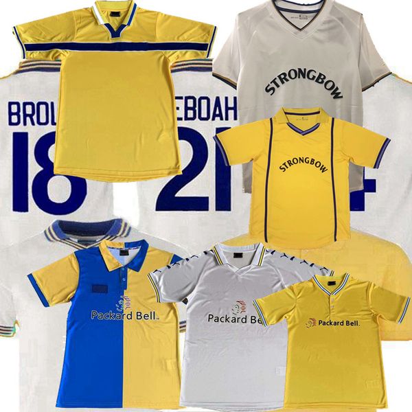 

retro classic 1978 1998 1999 2000 2001 leeds soccer jerseys united smith retro football shirt, Black;yellow
