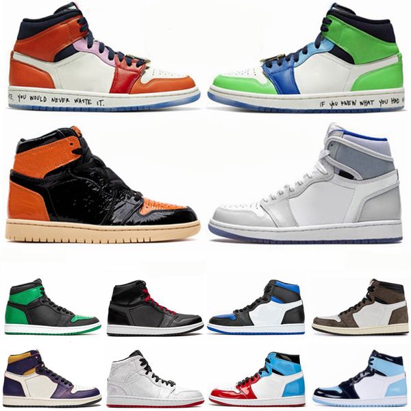 

1 high og travis scotts basketball shoes spiderman unc 1s 3 mens homage to home royal blue men sports sneakers trainers