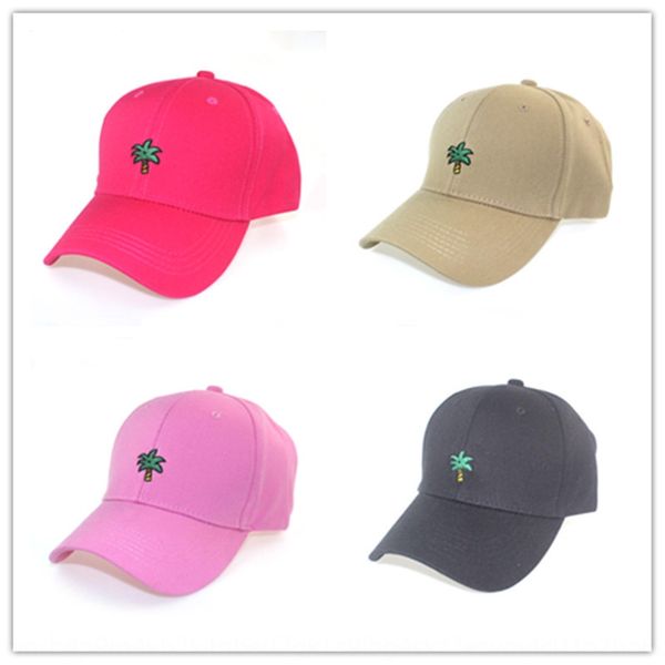 

new coconut tree embroidery embroidered baseball baseball cap korean style women's fashion simple cotton cap, Blue;gray