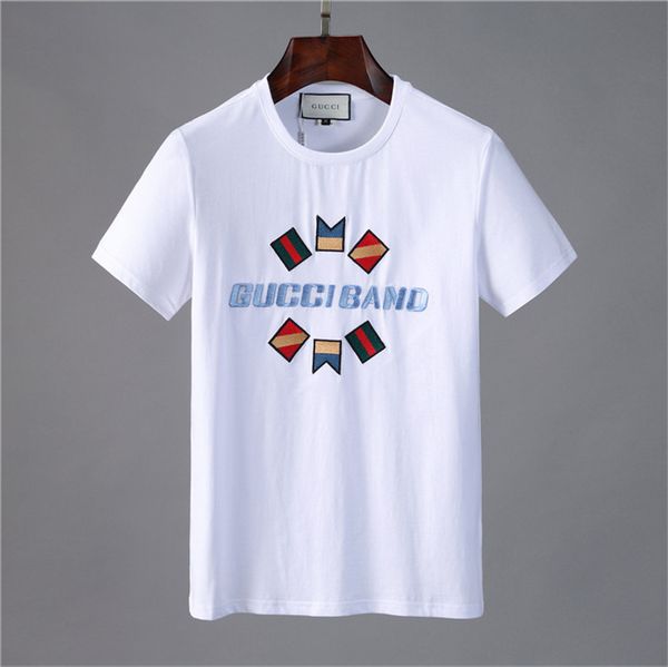

fashion t shirt letter print cotton o-neck short sleeves t-shirt g summer male casual men designers hip hop rock tees, White;black
