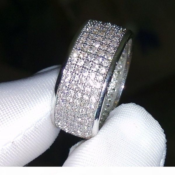 

o 250pcs jewelry diamonique simulated diamond white full z 10kt white gold filled diamond cz women wedding band finger ring gift sz, Silver