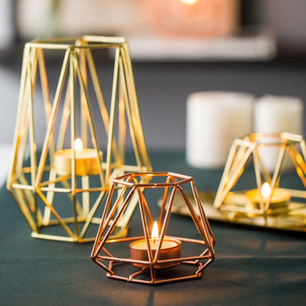 

3x геометрическая подсвечник подсвечник tealight стойки home decor wedding
