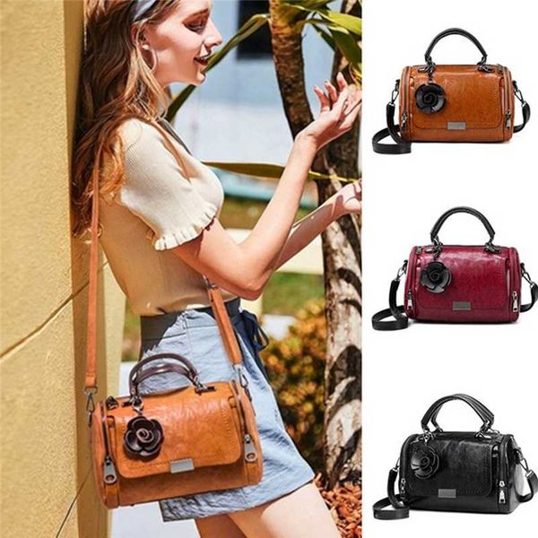 

fashion women shoulder bag with flower pendant ladies totes party purse boston handbag casual female messenger crossbody bags
