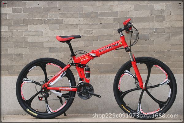 

factory direct porsche folding mountain bike 26-inch mountain bike 21 speed 24 speed 27 speed double disc brake