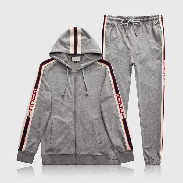 

2019 year sportswear jacket suit fashion running sportswear medusa men's sports suit letter printing clothing tracksuit sportsjacket sp, Gray