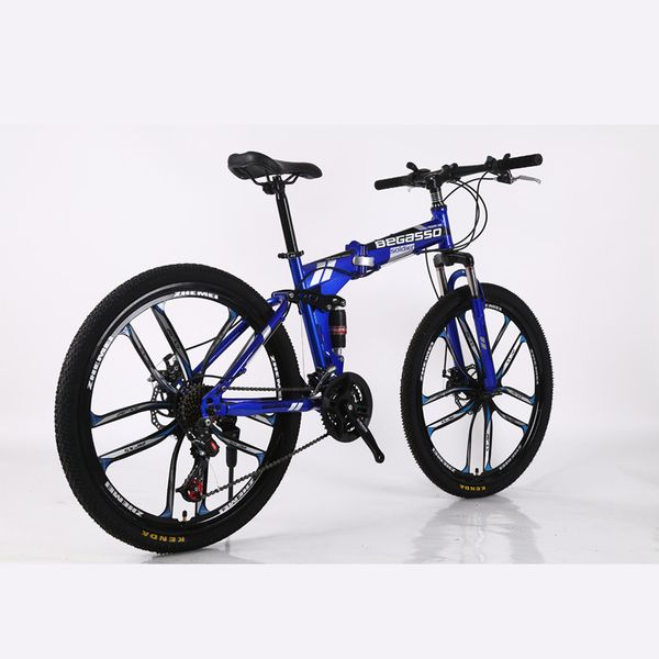 

24/26inch folding mountain bike 21 speed double damping bicycle double disc brakes mountain bike absorbers bicycle snow fat