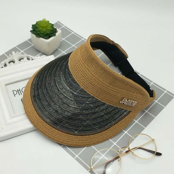 

blingbling foldable adjustable straw diamond mesh stitching hat with diamond summer straw hat female, Blue;gray