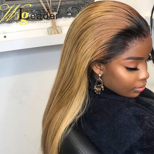 

wigleader 1b27 ombre blonde straight lace front human hair wig 13x6 deep part lace front wigs with baby hair for black women
