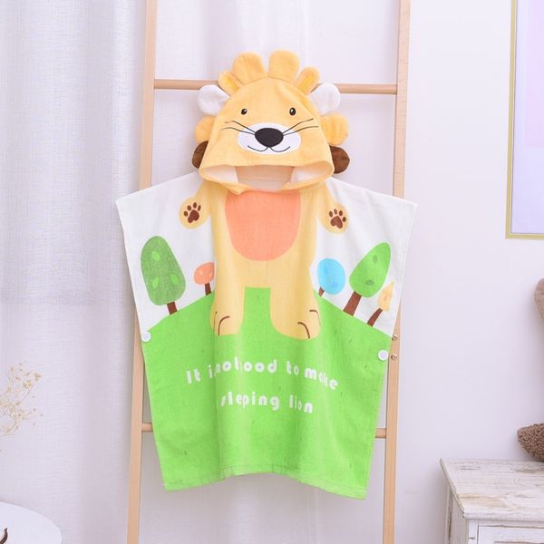 

hnqlz children's pure cotton cartoon bathrobe baby's absorbent bath cloak children's beach towel bathing swimsuit bathrobe cl