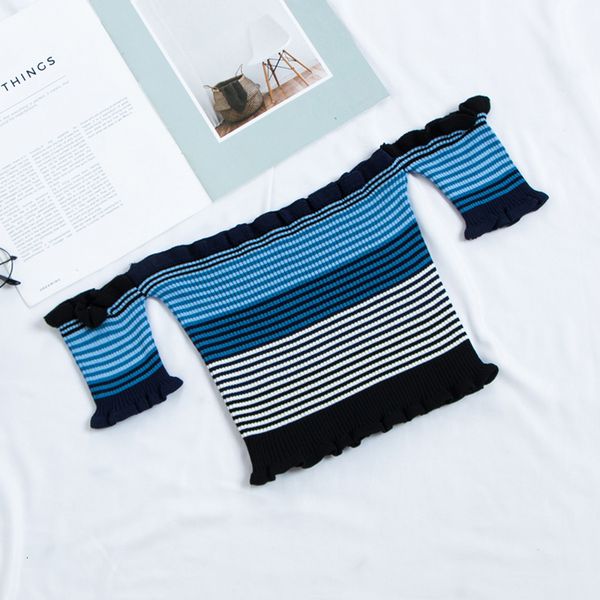 

women blouse shirts spring new womens clothing slash neck blouse lady woman comfortable strip blouse, White