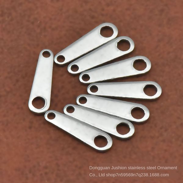 

stainless steel connecting piece rectangular double-hole tag accessories can be carved tail card connecting piece luggage accessories, Silver