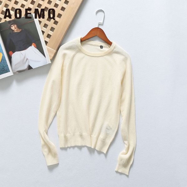 

women's sweaters aoemq fashion 12 colors candy casual winter warm o-neck collar solid pullovers cotton soft women clothing, White;black