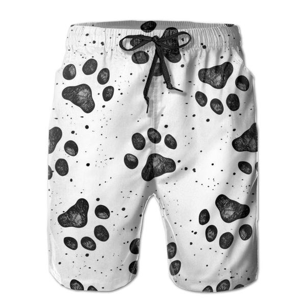 

mens swimwear swim shorts trunks sketches of dog prints beach board shorts swimming swimsuits running sports surffing, White;black