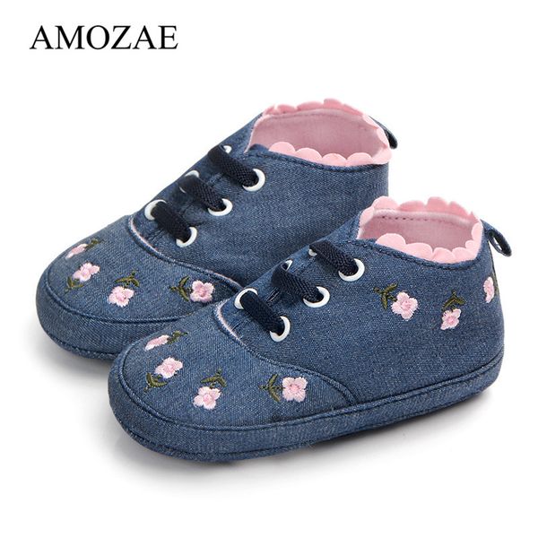 

2020 toddler newborn baby crib shoes bow embroidery princess baby soft sole anti-slip prewalker for girls first walk