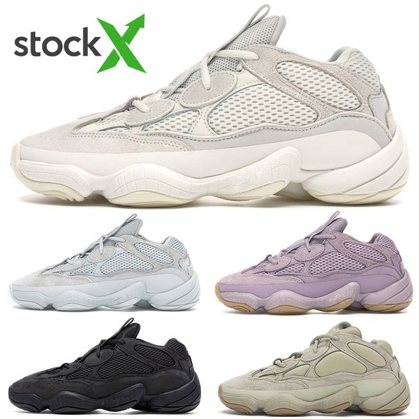 

2020 kanye 500 soft vision men women running shoes bone white stone sneakers blush salt desert rat utility black athletic trainers with box