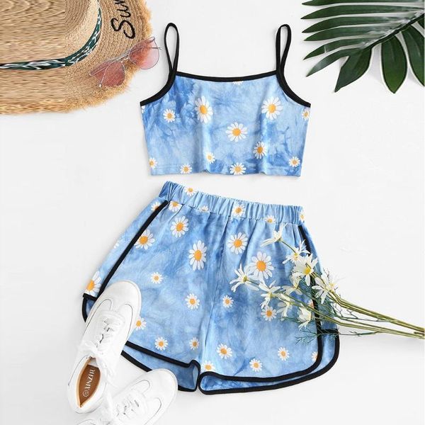 

летние спортивные костюмы для женщин без рукавов ремешков печати cami пояс топа и шорты костюма женских костюмов плюс размер # 4, White;black