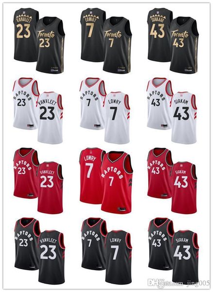 

mensÂ womensÂ youth toronto raptors 23 fred vanvleet 7 kyle lowry 43 pascal siakam custom basketballÂ jerseys, Black;red