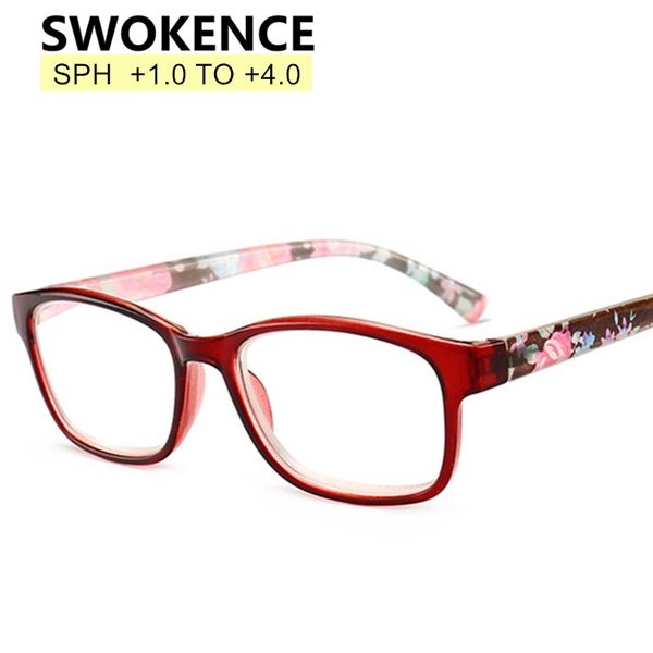

swokence diopter +1.0 to +4.0 reading glasses women men comfy spring hinge presbyopia eyeglasses spectacles for hyperopia r145, White;black