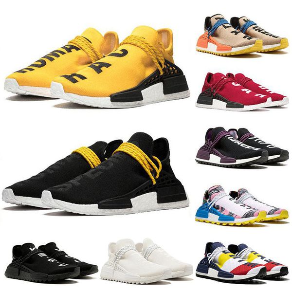 

human race hu trail running shoes pharrell williams triple white red blue nerd black solar pack mens trainers sports sneakers