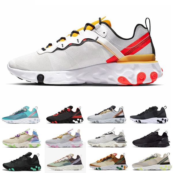 

discount tour yellow women men running shoes react vision element 55 87 triple black solar red womens mens new arrival outdoor sports shoes
