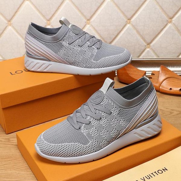 

mesh fashion shoes mens breathable luxury male outdoors flats footwear lace -up chaussures pour hommes with original box men shoes casual