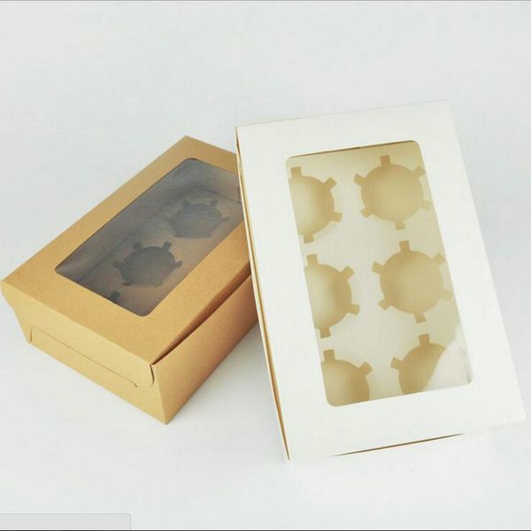 

chilly кекс коробки кондитерские и cookie box кекс контейнеры несущие bakery cake box с наклейками и окна 5 kraft и 5 white hdogu