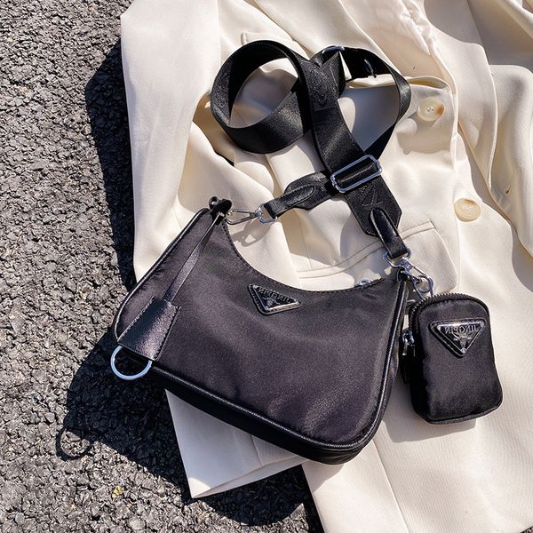 

2020 women handbags hobo bag small korean triangle letters single bags half-moon fashion portable shoulder bag mini key case accessories