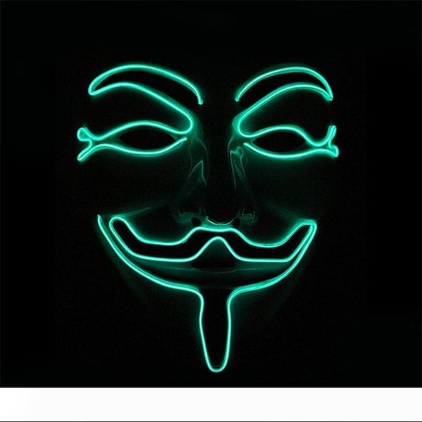 

brelong halloween led illuminated vendetta el mask glow for role playing party smiley face funny mask red blue green