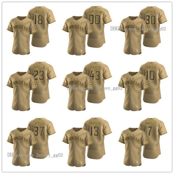 

san diego padres men women youth 13 manny machado 4 wil myers 23 fernando tatis jr. authentic alternate baseball jersey, Black