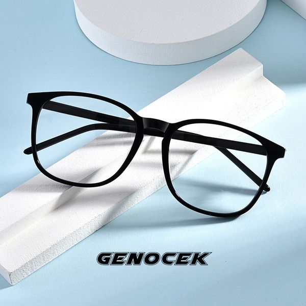 

2020 transparent big frame acetate glasses frame men women optical myopia prescription eyeglasses eyewear, Black