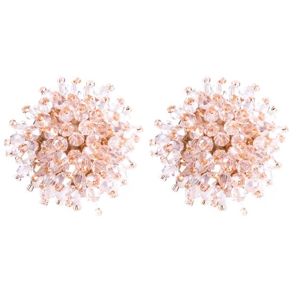 

eh7606 exaggerated alloy acrylic round earrings bohemian women's fashion, Golden