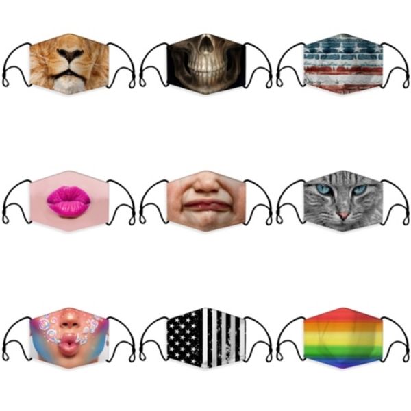 

designer s face mask cotton cartoon face masks with filter breather valve anti dust masks dustproof protective masks fy9141#344