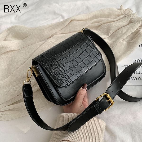 

bxx] crocodile pattern pu leather crossbody bag for women 2020 spring fashion shoulder messenger bag lady travel handbags hk434