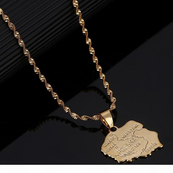 

f polska map pendant necklace map of poland jewelry necklace polish jewelry, Silver