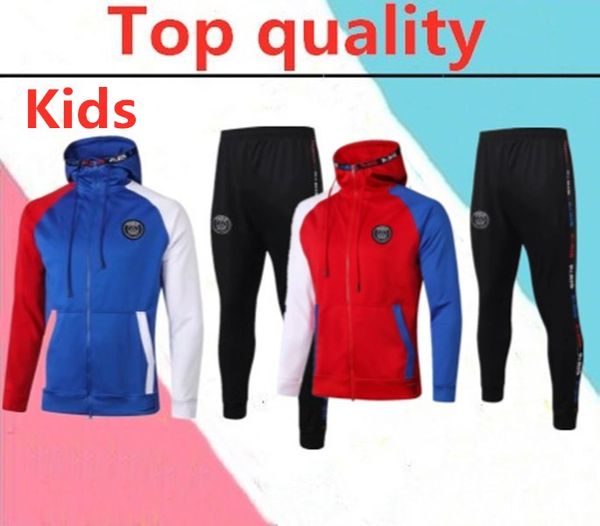 

2020 jordam mbappe дети балахон толстовка футбол спортивный костюм 20/21 aj jordam pogba verratti кавани дети долго молния балахон футбол ко, Black