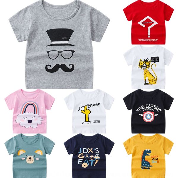 

new short-sleeved children's t- cotton boys' and girls' base shirt children's t-shirt summer clothing, Blue