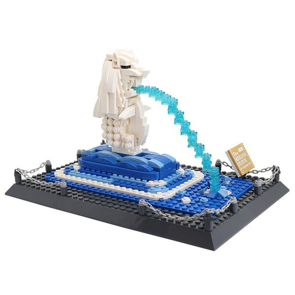 

merlion statue-singapore building block model assembly toy for child 05