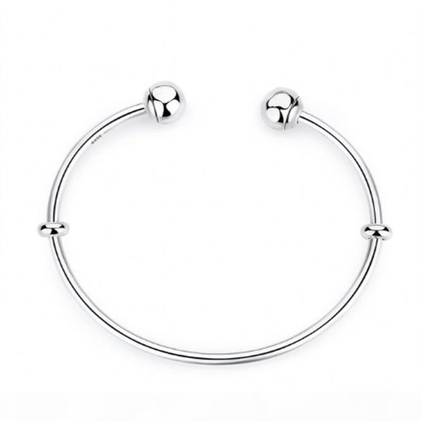 

original 925 sterling silver shimmering screw open bracelets for women crystal bangle sterling silver jewelry fits european beads p20, Black