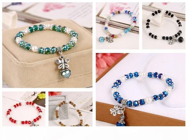 

g colorful crystal bracelet ethnic wind jewelry jewelry fb538 mix order 20 pieces a lot link ,chain, Black