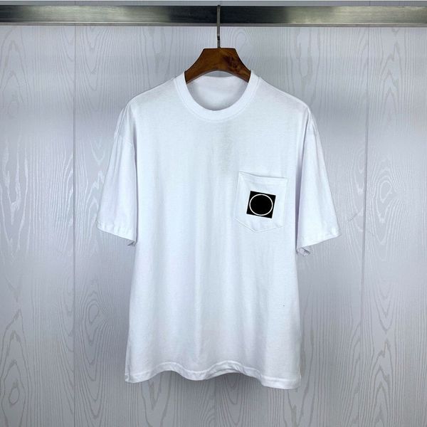 

mens t shirt 20ss fashion simple pocket embroidery badge casual polos short sleeves t shirts men and women hip hop, White;black