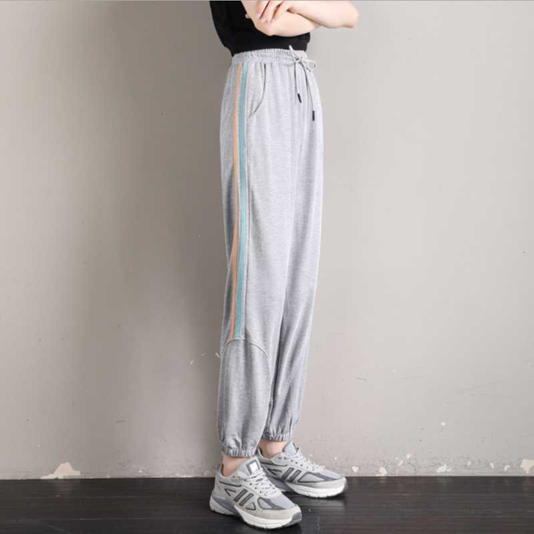 

running pants x cool soft fabric color stripes joggers women sports sweatpants for jogging jogger sport joggings trousers, Black;blue