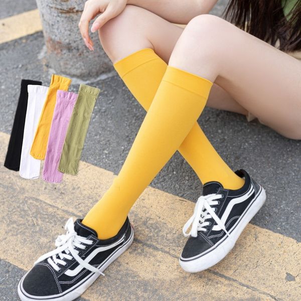 

new velvet women's calf independent packaging knee-high socks and stockings stockings thin socks, Pink;yellow