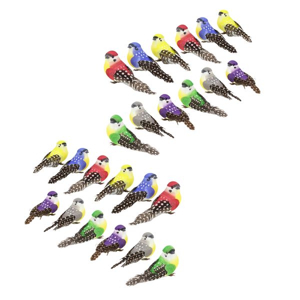 

24pcs resin birds figurine landscape supply home craft garden decor