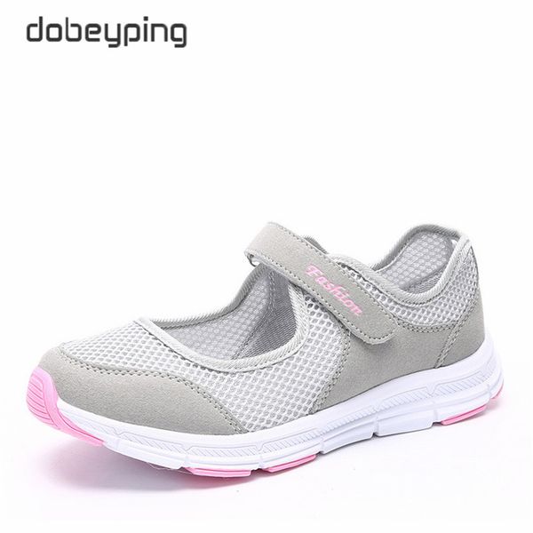 

dobeyping new summer women shoes air mesh woman flats shoe soft mother sneakers breathable female loafers casual walking shoes, Black