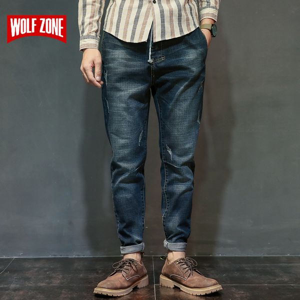 

2020 new autumn winter jeans men causal fashion denim pants trousers cotton homme mens full length pencil spring and summer, Blue