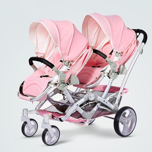 

twin baby stroller 3 in 1 luxury high landscape baby stroller for twins multifunctional adjustable twin double pram