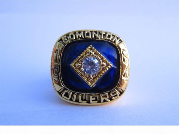 

f 1984 edmonton oilers stanley cup championship ring men fan souvenir gift wholesale 2019 dropshipping, Golden;silver