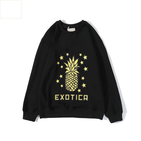 

mens designer hoodies pineapple pattern pullover fashion printing letters sweatshirts boys new hiphop streetwear 2020 new womens, Black